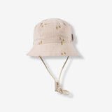 Summer Hat With Strap SH2, Light Pink Print