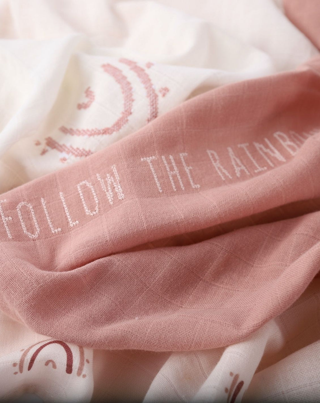 ผ้าฝ้ายมัสลิน 100% พิมพ์ลายสี่เหลี่ยมจัตุรัส - แพ็ค 3 ชิ้น