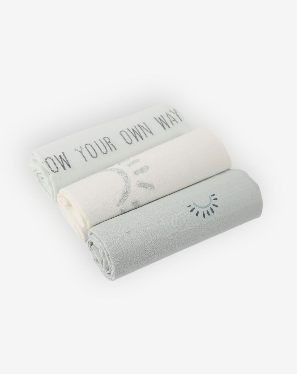 ผ้าฝ้ายมัสลิน 100% พิมพ์ลายสี่เหลี่ยมจัตุรัส - แพ็ค 3 ชิ้น