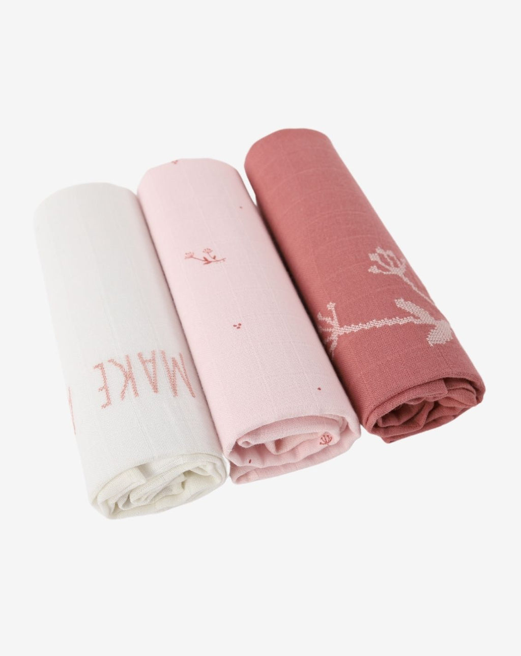 ผ้าฝ้ายมัสลิน 100% พิมพ์ลายสี่เหลี่ยมจัตุรัส - แพ็ค 3 ชิ้น