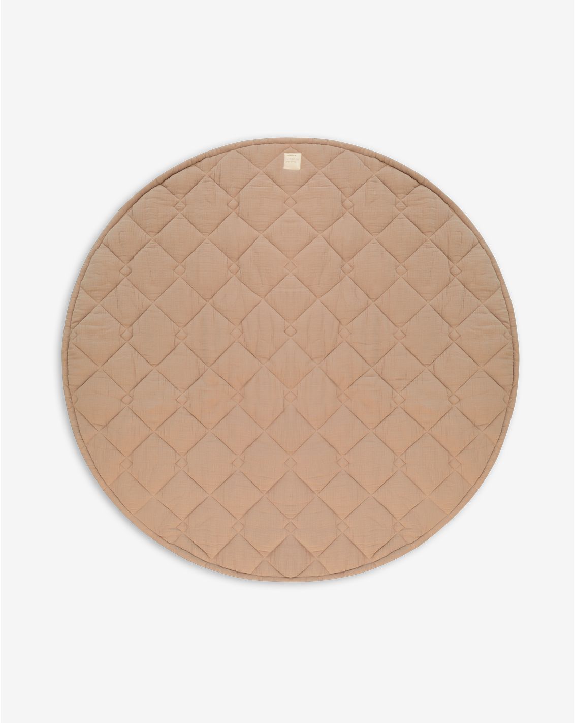 เสื่อเล่นผ้าฝ้ายมัสลินทรงกลมแบบเย็บลายควิลท์ ขนาด 120 ซม.