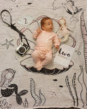 Baby Milestones Muslin Blanket with 12 monthly cards - size 120x100cm