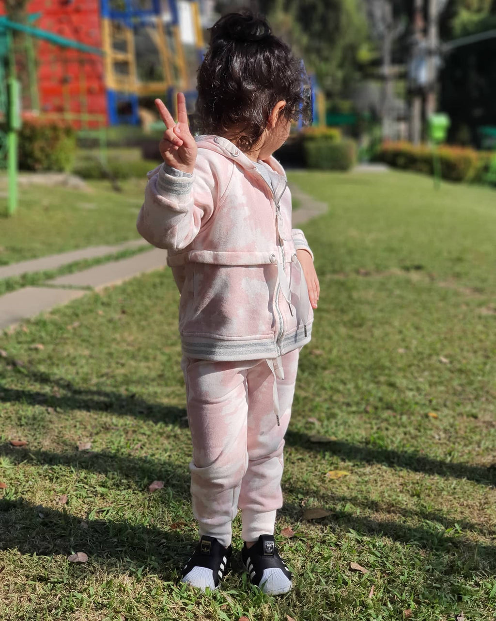 パンツE - ライトピンクプリント