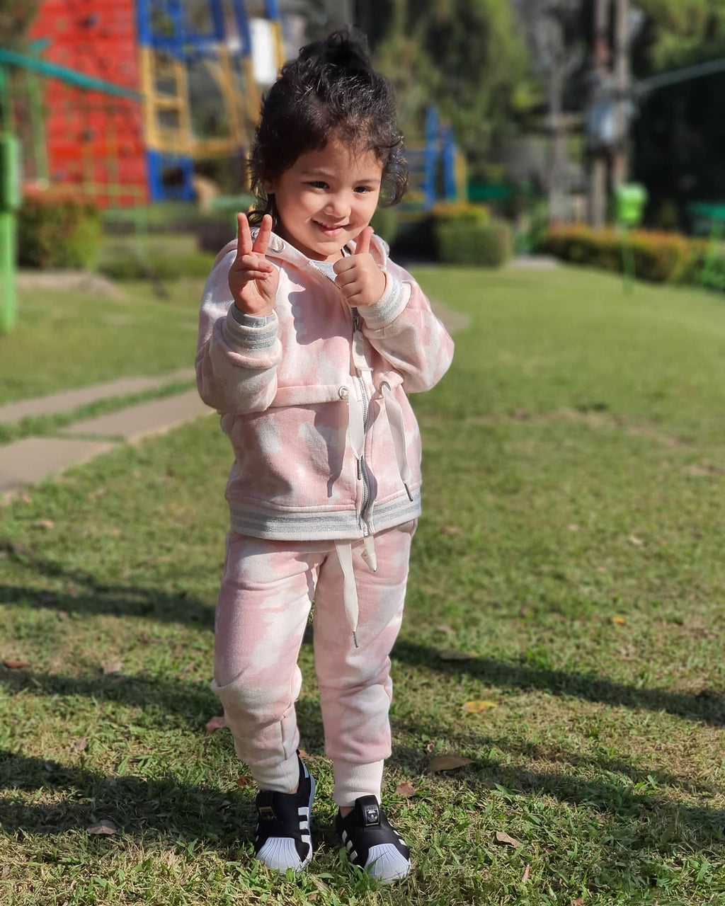 パンツE - ライトピンクプリント