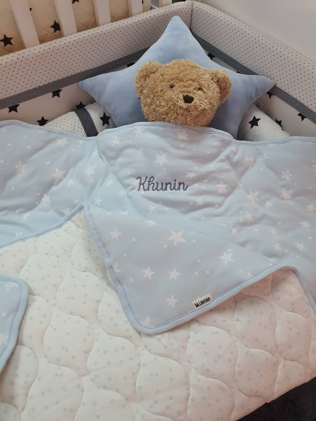 Personalized Baby Blue Gift Basket