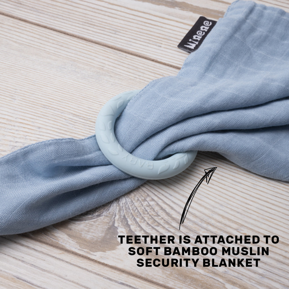 Bamboo Muslin with Silicone Baby Teething Ring