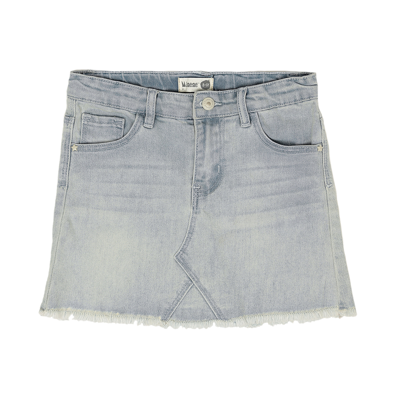 Skirt With Cut J, Jeans - Light Blue