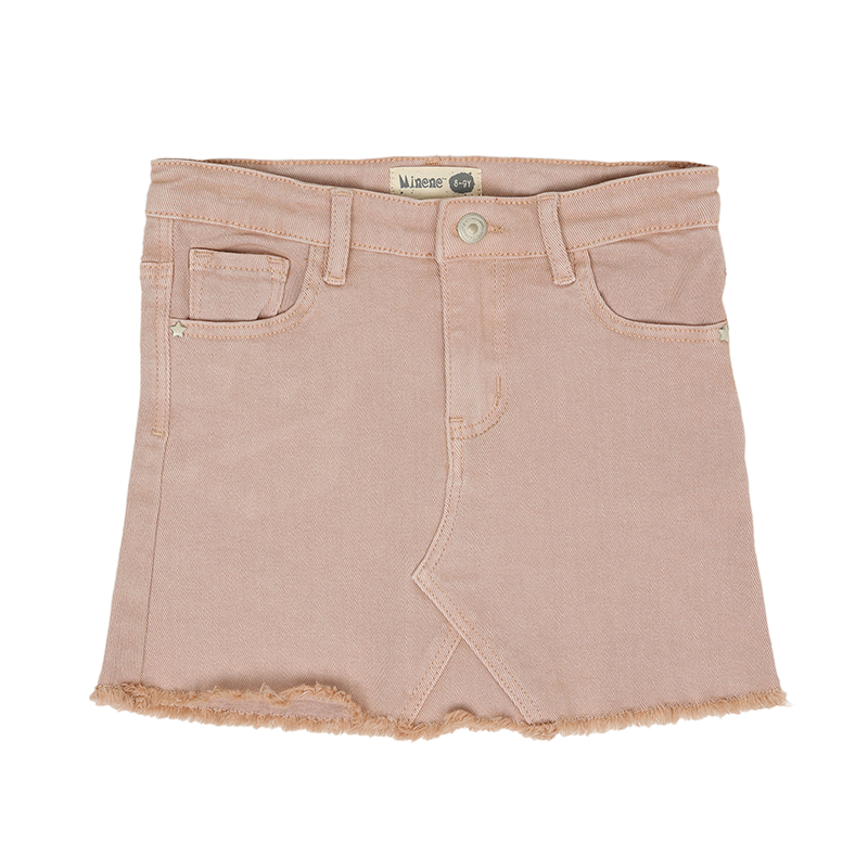 Skirt With Cut J, Jeans - Pink