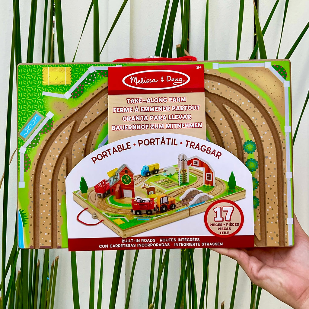 Pacchetto Blocchi Di Legno Melissa & Doug Fattoria: Set Mini + Regolare Con Animali, Ruote E Connettori - 4