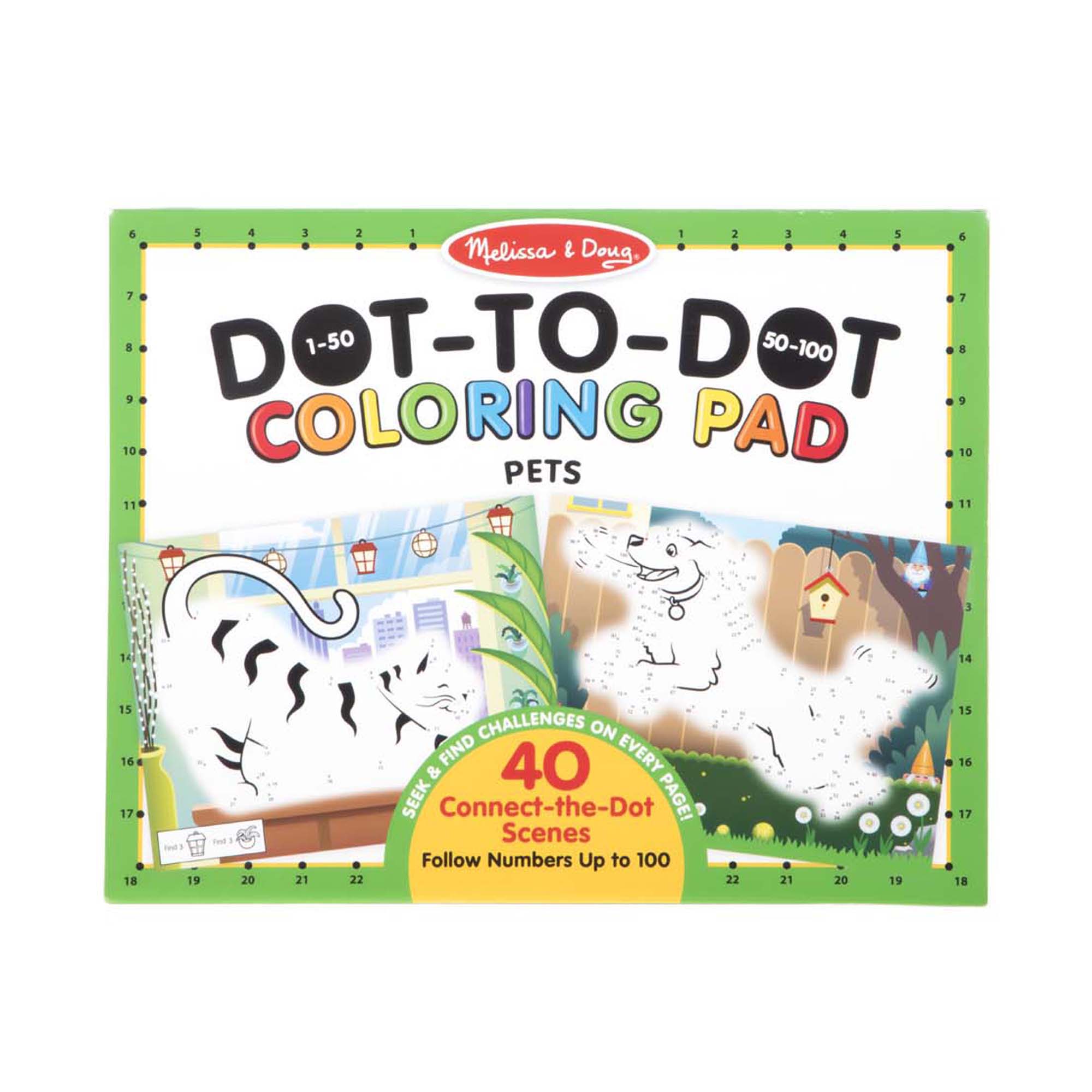 Dot-to-Dot Coloring Pad - Pets