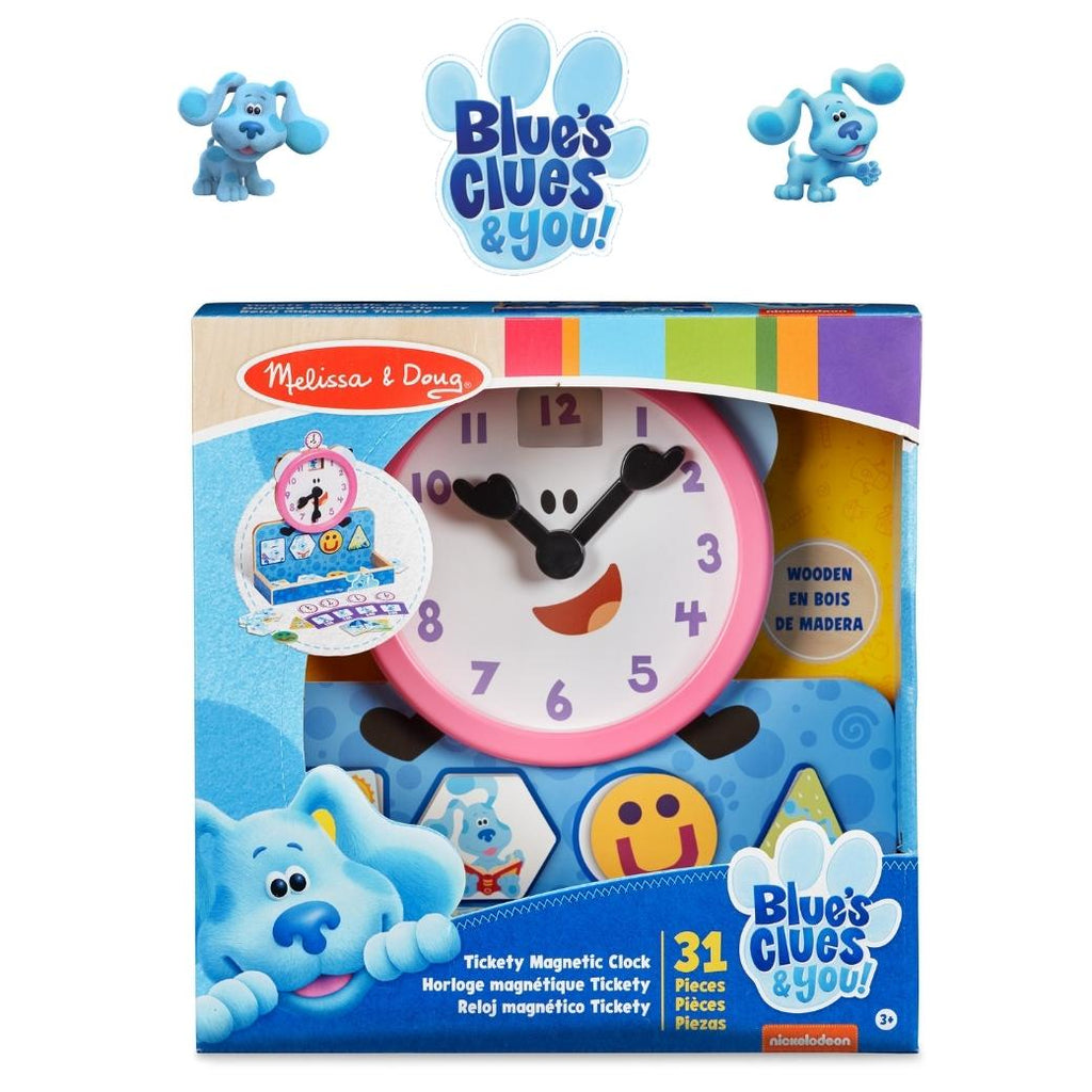นาฬิกาแม่เหล็กไม้รูปตั๋ว จาก Melissa & Doug Blue's X Clues & You!