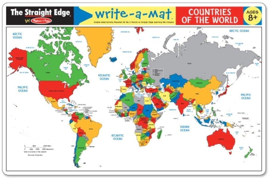 Melissa and Doug Write-A-Mat Learning Mat - World Map