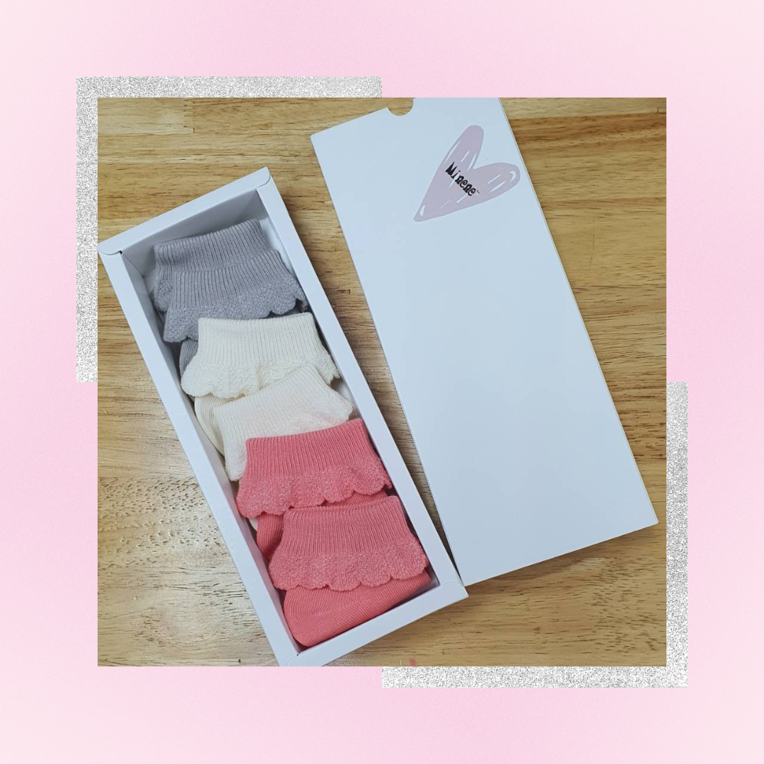 Baby Socks Pack of 3 -  Lily , size: 6-12m