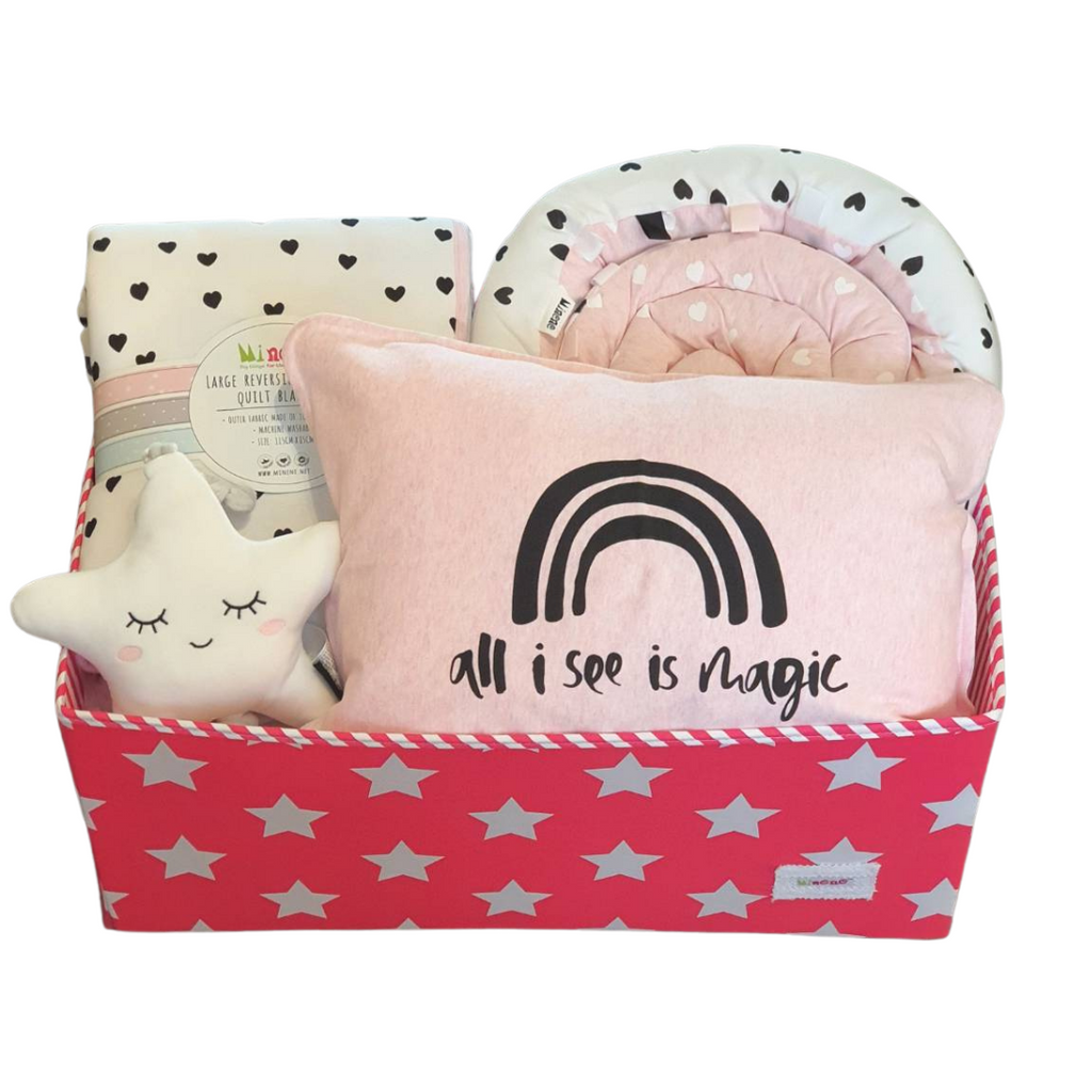 Special Baby Pink Heart Bedding Gift Box