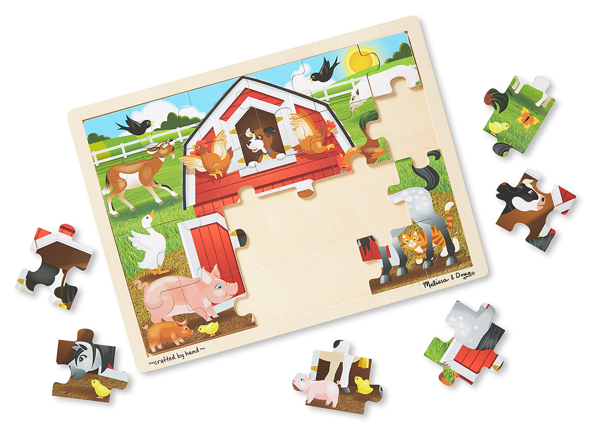 Wooden Jigsaw Puzzle Barnyard 24pc