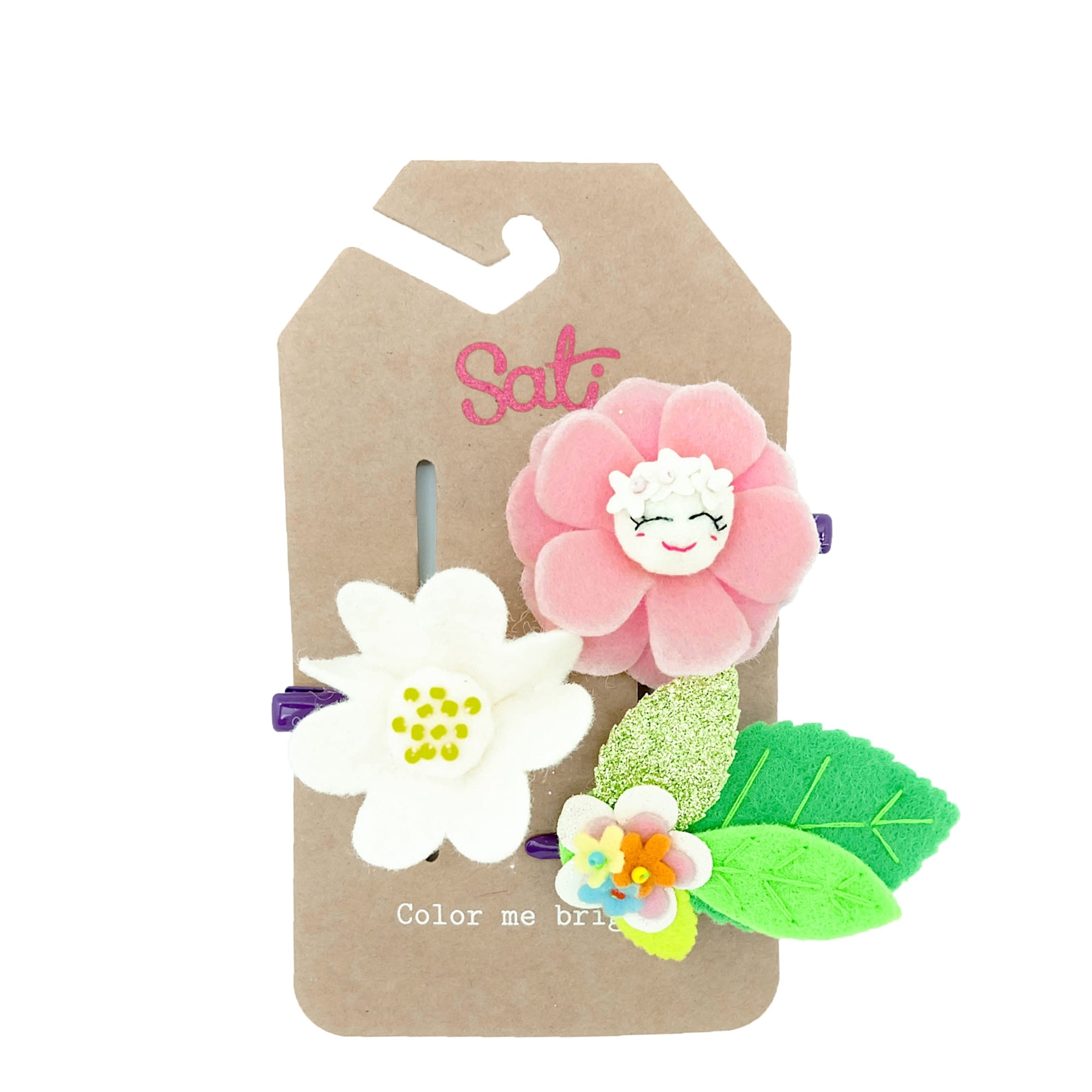 ML. FLOWERS WITH LEAF Hair Clip