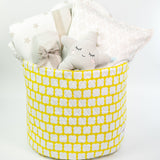 Cream Beige Star  Bedding Gift Basket - Yellow Basket!
