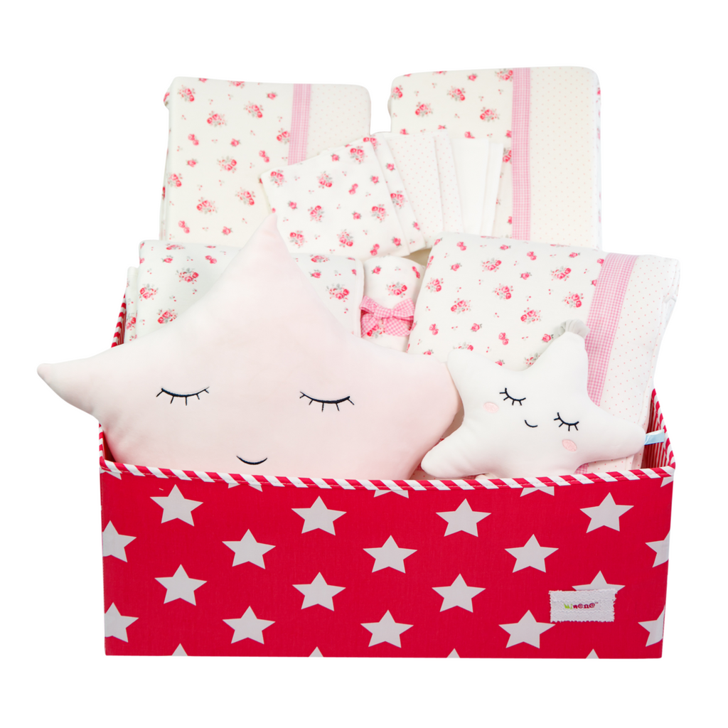 Special Cream & Pink Floral Bedding Gift Box