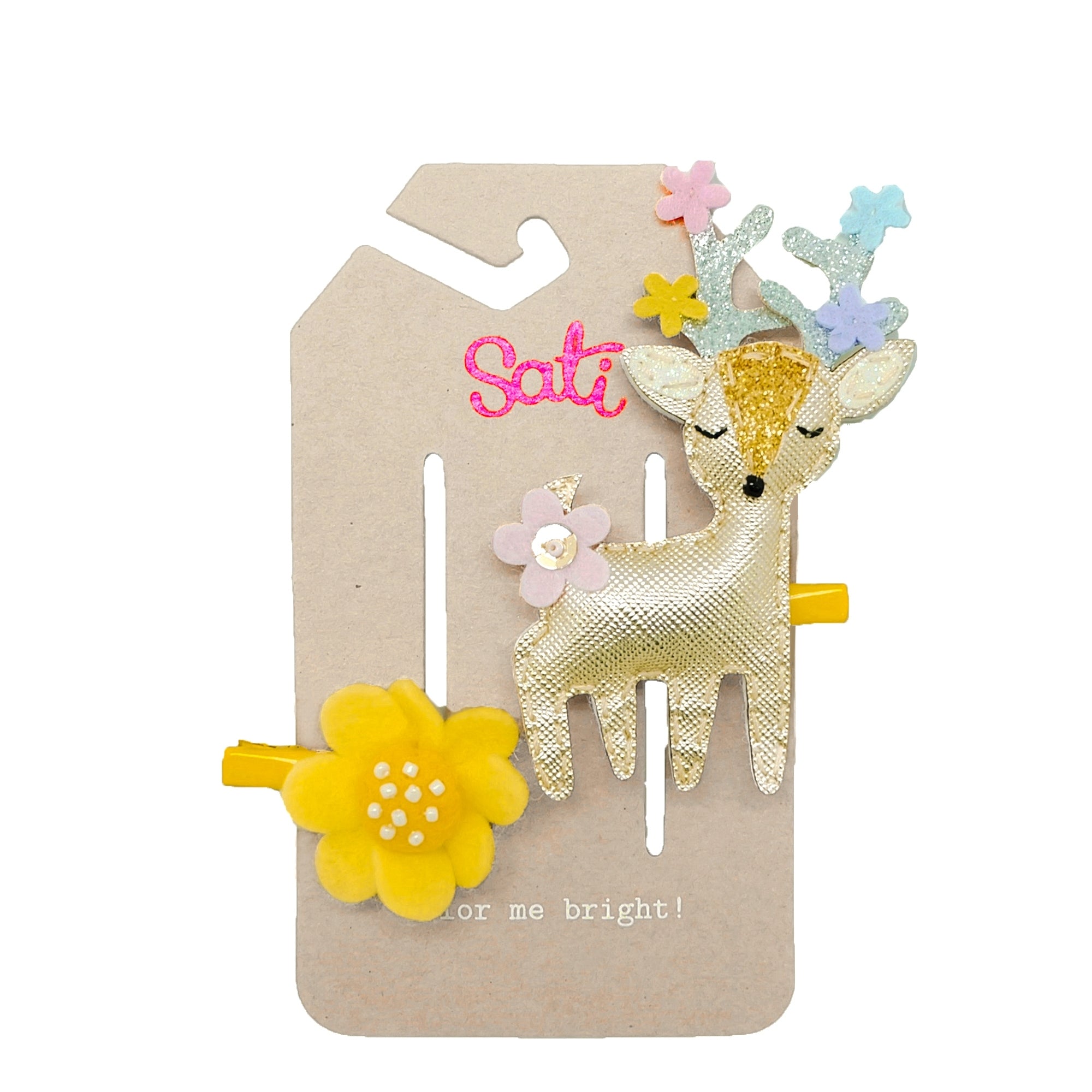 ML. FLORAL REINDEER Hair Clip