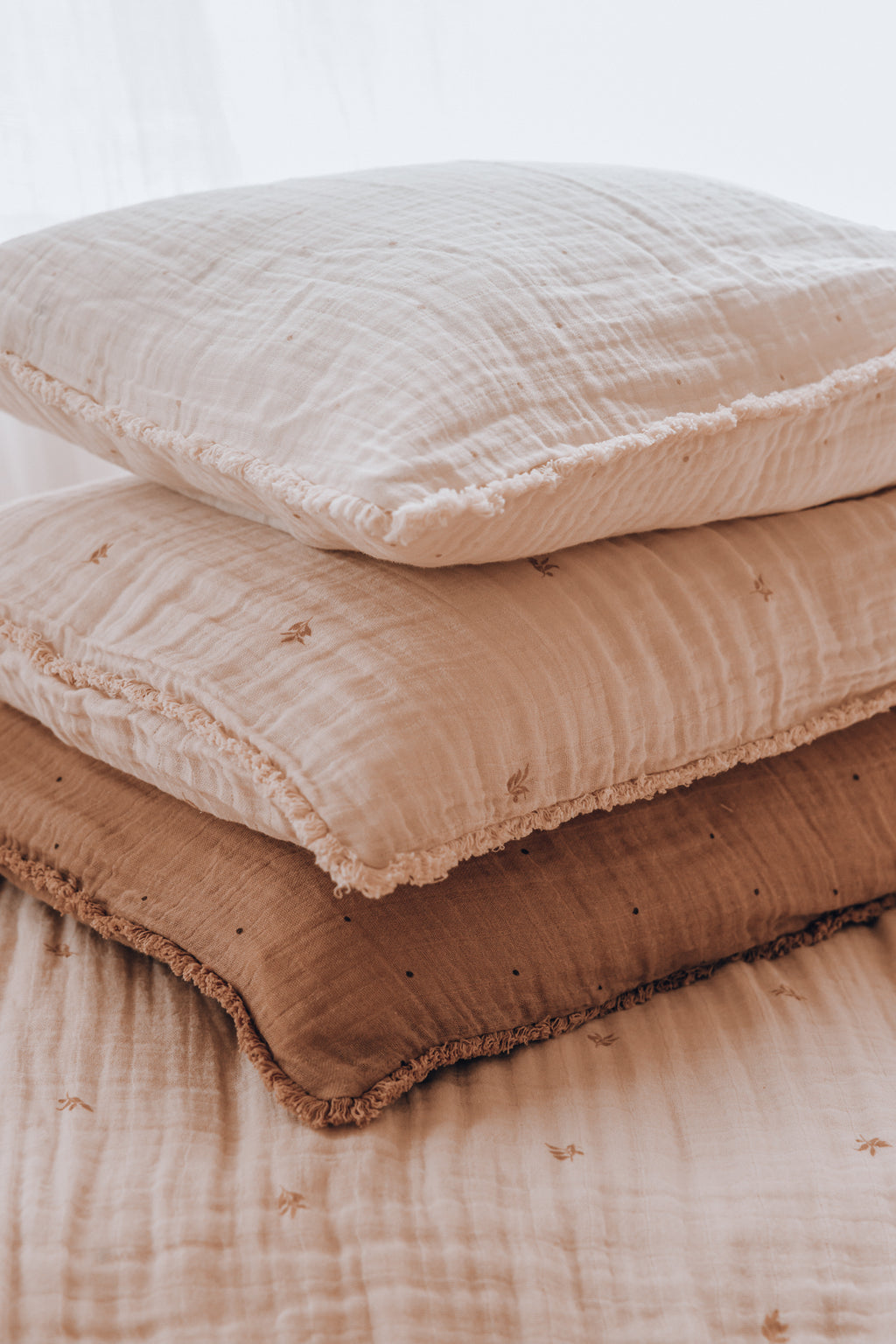 Muslin Pillow Cover with Fringes 47*36cm